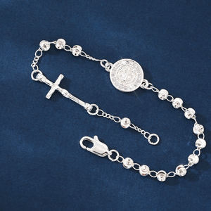 Collar de Rosario de la Virgen de Guadalupe al por Mayor, Collar con Cruz Benedictina, Joyería Religiosa Cristiana, Collar de Cuentas - Product Image 5