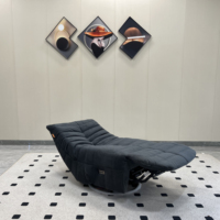 Mobilier design moderne canapé d'angle en cuir inclinable électrique fonction velours tissu orange fauteuil inclinable avec pouvoir