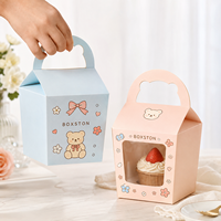 Boîte à gâteau personnalisée en matériaux recyclés de qualité alimentaire, doublée d'éponge, avec poignée, emballage portable pour desserts et mousses