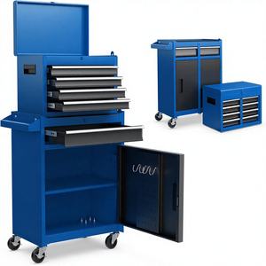 Caja de Herramientas Rodante <span class=keywords><strong>Goplus</strong></span> con 5 Cajones, Ruedas con Bloqueo, Cajones Deslizantes, Parte Superior Desmontable y Estante Ajustable (23.5x11x40) para Garaje o Taller - Product Image 1