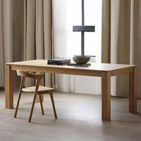 Table à manger en bois massif de style nordique, design luxueux et léger, rectangulaire, meubles pour la maison, pour salle à manger/salon/bureau