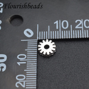 Espaciador de rebanada redonda pavimentada de <span class=keywords><strong>plomo</strong></span> y níquel, chapado en oro y <span class=keywords><strong>plata</strong></span>, CZ, para fabricación de collares y pulseras - Product Image 5