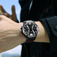 Montre-bracelet numérique sportive SMAEL 8087 étanche avec alarme, affichage analogique double fuseau horaire lumineux, calendrier, chronomètre, résistance à l'eau 50 bars