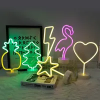 Batterie betriebenes LED-Licht Ananas Flamingo Palme dekorative benutzer definierte Neon Licht Streifen Zeichen LED Neon Dekoration LED-Lichter