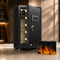 Caja de Seguridad con Cerradura Digital Electrónica Biométrica de Huellas Dactilares, Caja Fuerte para Dinero, Uso en el Hogar y la Oficina
