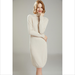 Stile di moda coreano personalizzato tinta unita maniche lunghe <span class=keywords><strong>dolcevita</strong></span> <span class=keywords><strong>maglia</strong></span> Cashmere maglione abito da donna - Product Image 5