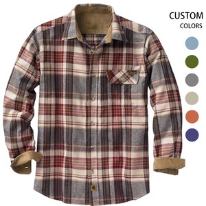 Veste en flanelle à carreaux élégante et décontractée de luxe avec broderie en coton, grande taille, chemise de travail décontractée personnalisée pour homme - Product Image 3