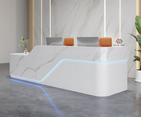 Bureau d'accueil de luxe en marbre de haute qualité pour clinique dentaire, bureau d'accueil en pierre pour spa
