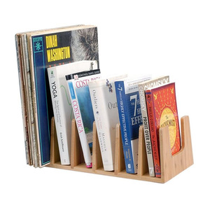 ที่เก็บนิตยสารไม้ไผ่ 6 ช่อง ชั้นวางหนังสือเรียบง่ายทันสมัยสำหรับห้องครัวห้องนอน - Product Image 1