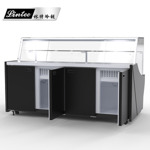 Siêu thị nhà hàng thịt hiển thị Máy làm lạnh làm mát không khí tủ lạnh dưới tủ đông multideck được xây dựng trong Deli hiển thị thực phẩm - Product Image 2