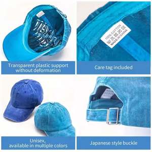 Wholesale Embroidery Acid Washed Vintage Distressed Unisex Plain Cotton Baseball Caps Custom Logo 6 Panel Blank <b>Dad</b> Hat - Product Image 4