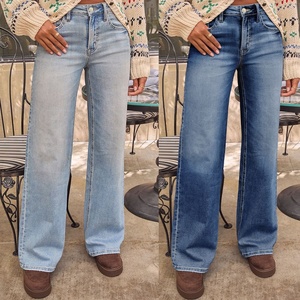 <span class=keywords><strong>Jeans</strong></span> Casual da Donna a <span class=keywords><strong>Vita</strong></span> Alta, Gamba Larga, Stile Retrò, Asciugatura Rapida, Lavaggio Medio, Lunghezza Intera, Nuova Collezione Primavera Estate 2026 - Spedizione Internazionale - Product Image 2
