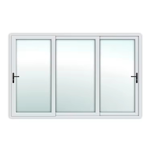 UPVC ngang trượt cửa sổ thiết lập với thép không gỉ bay Màn hình Gấp thiết kế khóa & kéo xử lý cho bên ngoài sử dụng trong khách sạn - Product Image 5