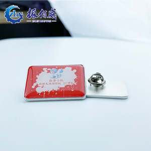 Pin <span class=keywords><strong>Logo</strong></span>, Cá Nhân Thiết Kế Hình Chữ Nhật Sticker Ve Áo Huy Hiệu Nhà Sản Xuất Tùy Chỉnh Chất Lượng Cao Epoxy In Ấn Tùy Chỉnh Kim Loại Mạ - Product Image 3