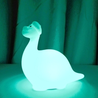 Lampe de nuit en silicone pour bébé Brachiosaurus, rechargeable par USB, LED blanc chaud, multicolore, portable, lampe décorative pour la chambre d'enfant