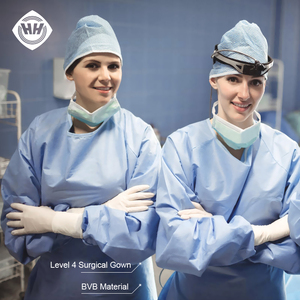 Robe chirurgicale de médecin Niveau <span class=keywords><strong>3</strong></span> Long manteau Robe de protection Non-tissé Jetable HAIXIN HEALTH Robes d'isolement médical Vente en gros - Product Image 2
