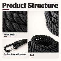 Corde de traction pour traîneau, pour salles de sport commerciales et studios d'entraînement, idéale pour les exercices de traction et d'entraînement physique en milieu commercial