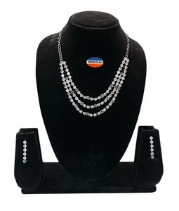 Conjunto de collar de diamante americano multicapa de diseñador para mujer, ideal para fiestas, bodas y eventos especiales - Product Image 5