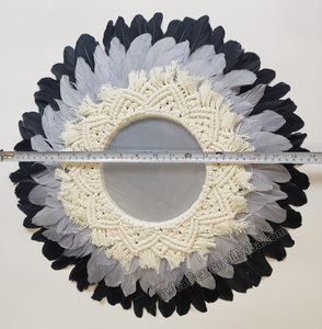 Décoration murale moderne nordique <span class=keywords><strong>en</strong></span> plumes de style bohème africain, chapeau Juju, pour la vente <span class=keywords><strong>en</strong></span> gros, idéale pour la décoration de Noël et du salon. - Product Image 3
