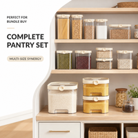 Seau à riz hermétique à ouverture par bouton pour riz, farine et autres céréales – Boîte de rangement anti-humidité et anti-insectes