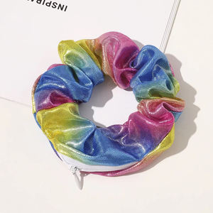 PL <span class=keywords><strong>Scrunchie</strong></span> Bolsillo con cremallera Gran Scrunchies <span class=keywords><strong>Monedero</strong></span> Rainbow Stash <span class=keywords><strong>Scrunchie</strong></span> Pocket Hair Tie - Product Image 3