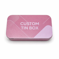 Boîte en métal rose personnalisée avec impression, 61 x 34 x 12 mm, couvercle coulissant, emballage pour accessoires cosmétiques, bonbons, menthes, petites pièces, OEM