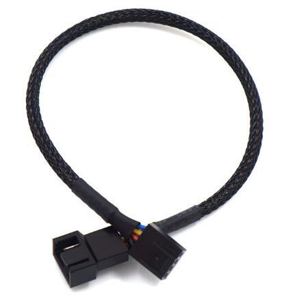 4Pin Pwm Fan Cable 1 to 2/3/4 Ways Black Sleeved 27cm Extension Cable Connector 4Pin PWM Extension Cables