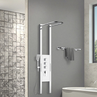 Panneaux de douche imperméables muraux polis à double poignée modernes de qualité supérieure avec motifs de massage et de jet de pluie