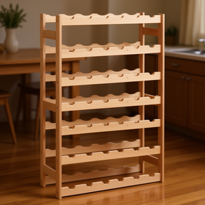 Porte-vin en bois moderne, capacité de 42 bouteilles, support de rangement et de présentation durable pour la maison, le bar ou les fêtes - Product Image 2