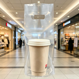 Bolsa de Plástico Desechable para Llevar Bebidas, Té con Leche, Café, Jugo, con Logotipo Personalizado, para una Sola Taza - Product Image 1