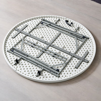 Table de salle à manger ronde pliable en plastique, taille personnalisable, directement de l'usine, idéale pour les événements de mariage élégants et stylés