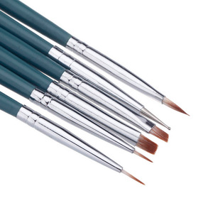 Pinceau liner en nylon à manche en bois pour nail art, stylo de sculpture et de peinture au gel ondulé pour le dessin de motifs floraux dégradés - Product Image 4