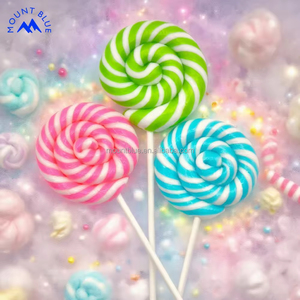 Un Solo Dibujo De Línea Continua Remolino Piruletas Caramelos De Azúcar