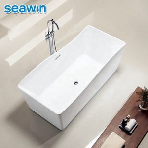 SeaWinモダンデザイナーラージオーバーフロースタンドアロンサンケンクリアフリースタンディングバスタブ - Product Image 2