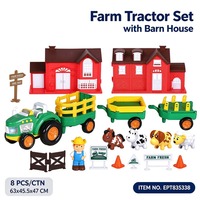 Ensemble de ferme EPT avec tracteur à roues libres, animaux, grange, clôture pour chevaux, jouet de ferme avec lumières et musique