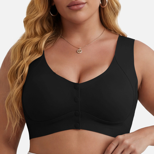 <span class=keywords><strong>Sujetador</strong></span> de <span class=keywords><strong>lactancia</strong></span> sin costuras con botón frontal de fácil acceso, bralette de maternidad inalámbrico de talla grande con alas laterales altas y tirantes anchos, <span class=keywords><strong>sujetador</strong></span> de elevación - Product Image 1