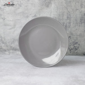 中国供应商低价库存餐厅灰色餐具套装16件套彩釉石器盘子套装餐具 - Product Image 3