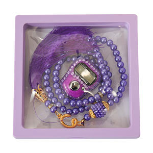럭셔리 이슬람 선물 99 유리 구슬기도 Tasbeeh 디지털 탈리 카운터 보이는 상자 Tasbih 선물 세트 - Product Image 6
