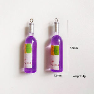 <span class=keywords><strong>SOJI</strong></span> - Colgante de Resina Multicolor en Forma de Botella de Vino, 52*12mm, para Pulseras, Llaveros, Regalos de Fiesta, Fabricación de Joyería - Product Image 3