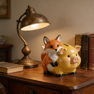 Hucha de Cerámica para Niños, Linda Hucha con Forma de Animal con Ranura, Portátil, Irrompible, Diseño de Cerdo, Regalo - Product Image 6