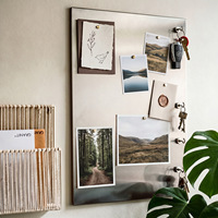 Tableau mural magnétique sans cadre en acier inoxydable, tableau d'affichage de notes magnétique pour réfrigérateur, décoration de chambre, peinture décorative