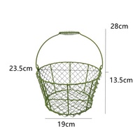 Panier de rangement empilable en fil métallique écologique avec poignée à ressort, polyvalent et portable, pour bières, boissons, pique-nique, fruits, Pâques
