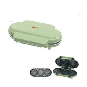 <span class=keywords><strong>Gaufrier</strong></span> électrique en plastique Huaqi, mini, capacité de 3 gaufres, taille 4 pouces, pour gaufres, œufs et fromages grillés, pour collations - Product Image 1
