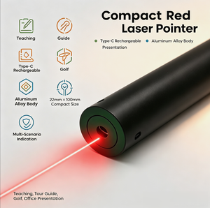 ตัวชี้เลเซอร์แบบจุดสีแดงแบบพกพา <1mW ชนิด‑C ชาร์จผ่าน USB‑C อลูมิเนียมอัลลอยด์ ตัวชี้เลเซอร์ขนาดเล็กแบบพกพา สำหรับการประชุม ทัวร์ไกด์ กอล์ฟ - Product Image 1