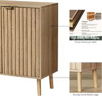 Buffet autoportant moderne en bois de haute qualité Phoenix avec étagères réglables – Meuble de rangement pour salon