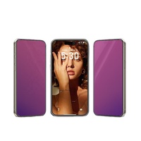 Film de protection d'écran en verre trempé HD anti-lumière bleue, dégradé de couleur violet, pour iPhone 17 Pro Max