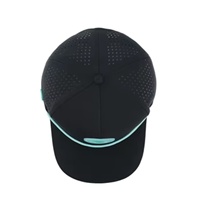 Gorra de Golf Unisex de 5 Paneles con Diseño Personalizado, de Poliéster y Spandex, Transpirable, Impermeable, con Orificios Cortados con Láser, Estilo Vintage