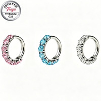 Nouvelles boucles d'oreilles créoles Huggie Freya pour femmes en titane G23 avec zircon, pour cartilage, hélix, tragus, daith, et snugs, idéales pour les oreilles sensibles