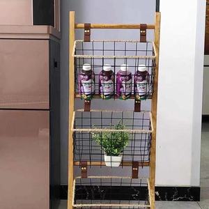 Solid Wood 3-Layer Modern Durable Standing Type <b>Storage</b> Organizer Rack <b>Shelf</b> for Living Room or <b>Kitchen</b> Use - Product Image 3