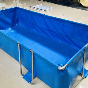 Estanque de tela plegable para peces con estructura metálica para acuicultura y uso como piscina - Product Image 1